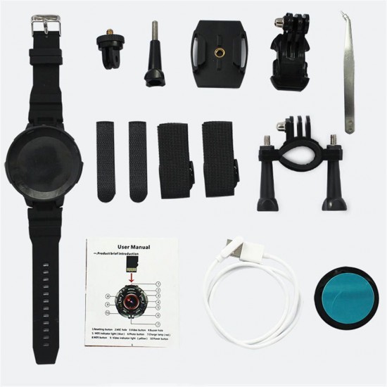 S222 HD 1080P WIFI Camera Night Vision Vlog Camera Smart Wristband with 900mAh Battery 30M Waterproof Mini Camcorder Wearable Camera S222 HD 1080P WIFI Camera Night Vision Vlog Camera Smart Wristband with 900mAh Battery 30M Waterproof Mini Camcorder Wearable Camera