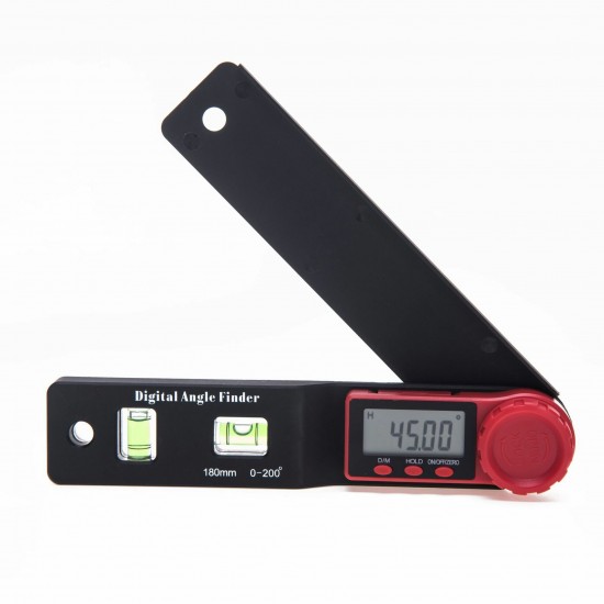 0-180mm 0-200° Digital Meter Angle Inclinometer Angle Digital Ruler Electron Goniometer Protractor Angle finder Measuring Tool