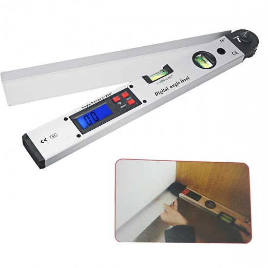 250/400mm Digital Angle Level Meter LCD Display 0-225 Degree for Measuring Roof Angles Fitting Up Windows or Doors Aligning Wood Forms