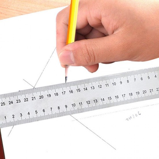 90 Degree Square Feet Mahogany Handle Thickened Stainless Steel Square Ruler Protractor 300MM Tool Accessories