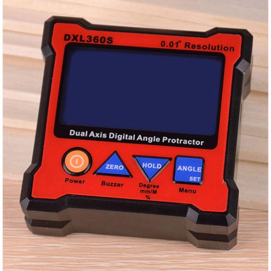 DXL360S High-precision Dual Axis Digital LCD Angle Protractor Dual-axis Angle Level Gauge with 5 Side Magnetic Base
