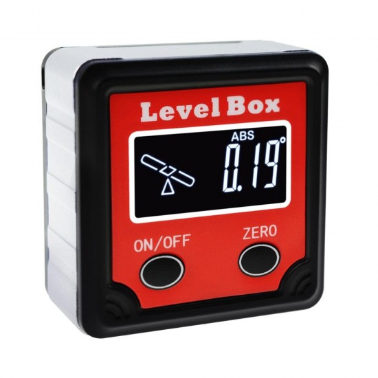 Digital Level Angle Finder Bevel Box Magnetic Base 360° (4 x 90°) Inclinometer Protractor Gauge Tilt Direction Indicator