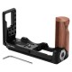 2387 M50 L Plate L-Bracket for Canon EOS M50 Camera With Wooden Handle Grip Arca Style Quick Plates 2387 M50 L Plate L-Bracket for Canon EOS M50 Camera With Wooden Handle Grip Arca Style Quick Plates