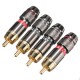 2 Pairs Gold Plating RCA Terminals Connector RCA Male Plug For Speaker Cable Amplifier 2 Pairs Gold Plating RCA Terminals Connector RCA Male Plug For Speaker Cable Amplifier