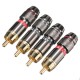 2 Pairs Gold Plating RCA Terminals Connector RCA Male Plug For Speaker Cable Amplifier