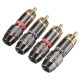 2 Pairs Gold Plating RCA Terminals Connector RCA Male Plug For Speaker Cable Amplifier