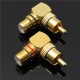 2pcs Brass Right Angle RCA Adapter Male to Female Plug Connector