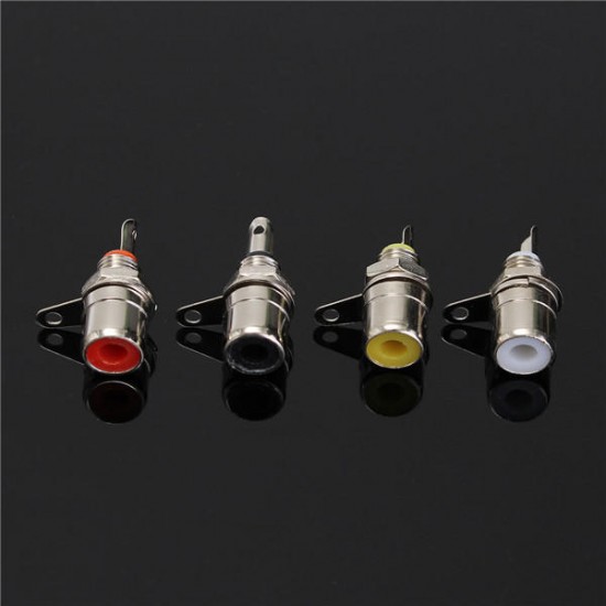 4PCS RCA Terminals Audio Chassis Panel Mount Socket Connector