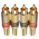 4Pcs Gold Plated RCA/Male Plug Connectors Cable Protector