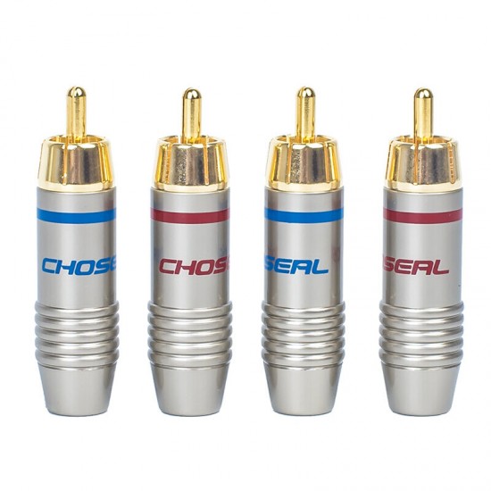 QS6042 RCA Connector Gold-plate Male Plug Coaxial Connector S-Video Adapter Speaker Audio Connector Adapter 4PCS