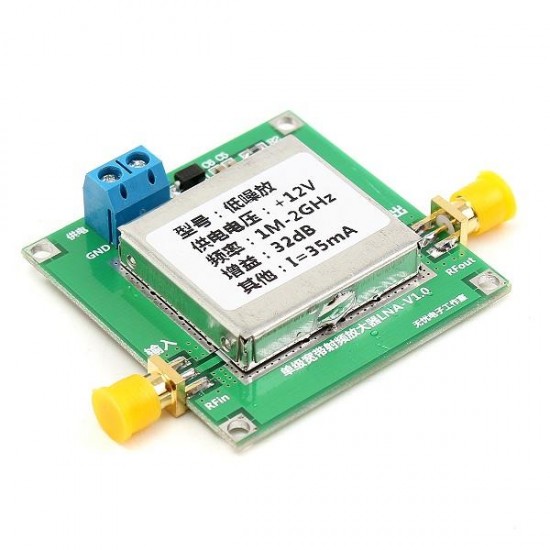 DC 12V 0.01-2000MHz 2Ghz 32dB Broadband RF Low Noise Amplifier Module DC 12V 0.01-2000MHz 2Ghz 32dB Broadband RF Low Noise Amplifier Module
