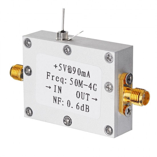 RF Amplifier Low Noise Amplifier Ham Radio Module LNA 50M-4GHz NF=0.6dB RF FM HF VHF / UHF Ham Radio -110dBm