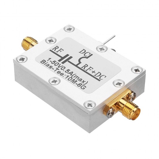 RF Splitter Bias Coaxial Feed Bias Tee 10MHz-6GHz Low Insertion Loss Wideband Amplifier RF Splitter Bias Coaxial Feed Bias Tee 10MHz-6GHz Low Insertion Loss Wideband Amplifier