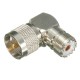 90 Degree UHF Plug Male PL259 to SO239 Female Jack Adapter Connector