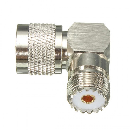90 Degree UHF Plug Male PL259 to SO239 Female Jack Adapter Connector