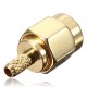 Brass RP-SMA Male Plug Center Window Crimp Cable RF Adapter Connector