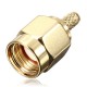Brass RP-SMA Male Plug Center Window Crimp Cable RF Adapter Connector