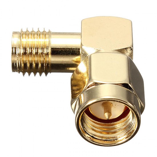 SMA Male To SMA Female Jack Right Angle Crimp RF Adapter Connector