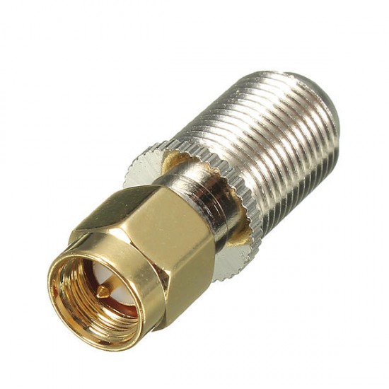 F Female Jack to SMA Male Plug RF Coaxial Adapter Connector