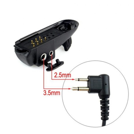 2pin Jack 3.5mm/2.5mm Audio Adapter for Motorola GP328 GP340 PTX760 PRO5150 to GP300 GP88S Ham Radio Walkie Talkie J6226A