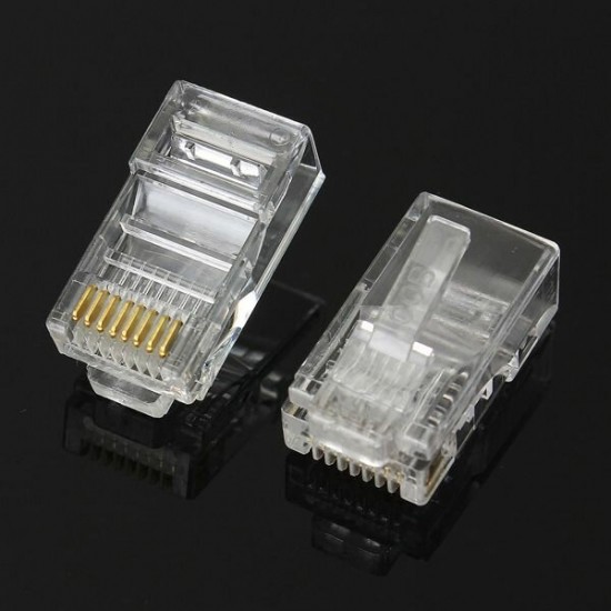 50PCS RJ45 Plug Ethernet Gold Plated Network Connector