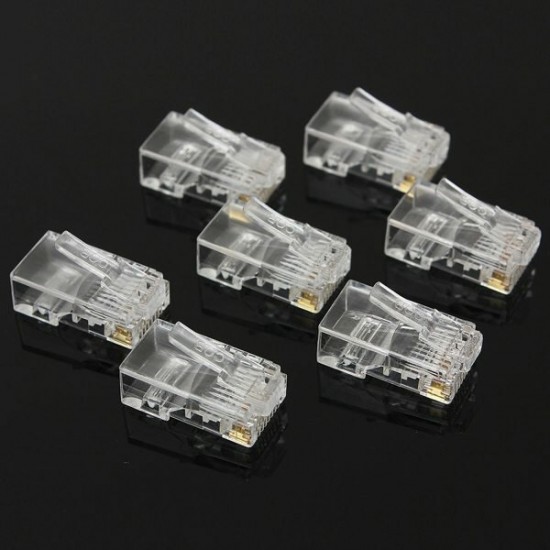 50PCS RJ45 Plug Ethernet Gold Plated Network Connector