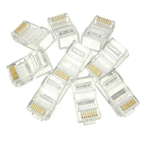 50PCS RJ45 Plug Ethernet Gold Plated Network Connector