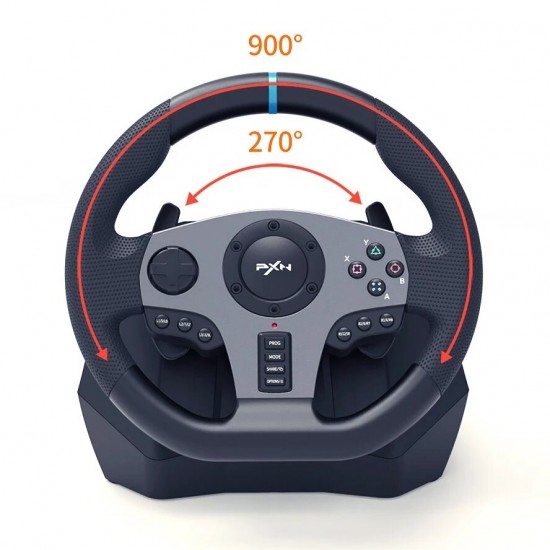 PXN-V9 Gaming Steering Wheel Pedal Vibration Racing Wheel 900° Rotation Game Controller for Xbox One 360 PC PS 3 4 for Nintendo Switch