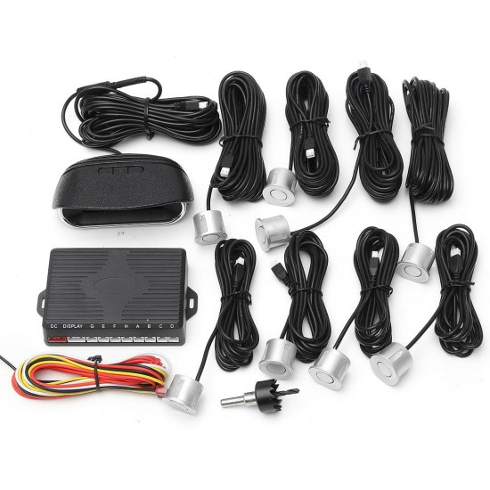 Auto LCD Car Parking 8 Sensors Rear Front View Reverse Backup Radar System Kit