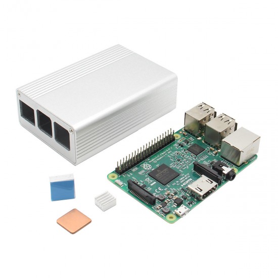 3 In 1 Raspberry Pi 3 Model B Board + White Aluminum Alloy Case + Aluminum Copper Heat Sink Kit 3 In 1 Raspberry Pi 3 Model B Board + White Aluminum Alloy Case + Aluminum Copper Heat Sink Kit