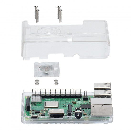 3-in-1 ABS Case + Cooling Fan + Heatsink Kit for Raspberry Pi 3B+ / 3B / 2B