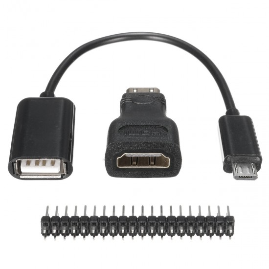 3 in 1 Mini HD to HD Adapter+Micro USB to USB Female Power Cable+40P Pin Kits For Raspberry Pi Zero 3 in 1 Mini HD to HD Adapter+Micro USB to USB Female Power Cable+40P Pin Kits For Raspberry Pi Zero