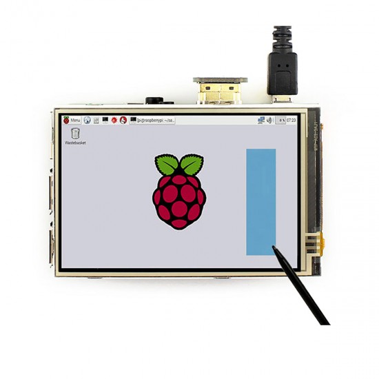3.5 Inch HD Touch Screen 480x320@60fps + Acrylic Case Kit For Raspberry Pi 3 Model B / 2 Model B