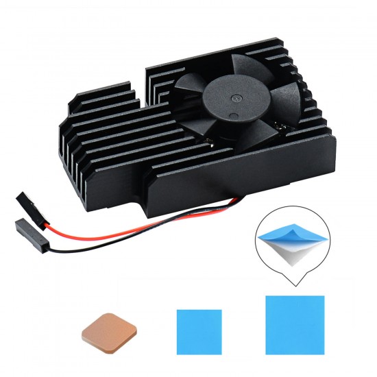 3510 Version Extreme Cooling Fan + Copper Heatsink + Thermal Tapes Kit For Raspberry Pi 4B/ 3B+