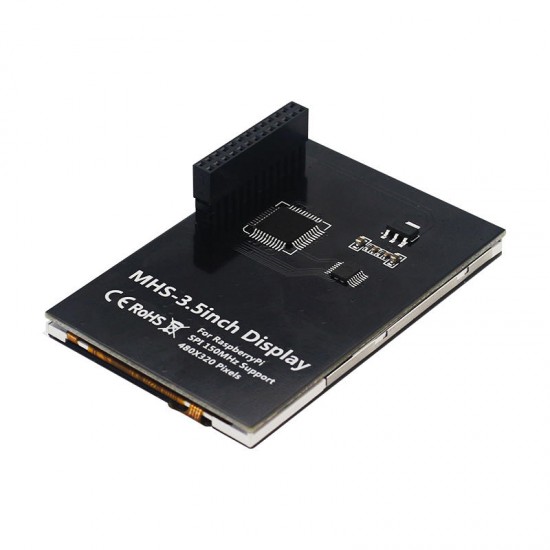 3.5inch MHS LCD Screen Display + Transperent/Black Dual Use Box ABS Case Kit for Raspberry Pi 4 Model B