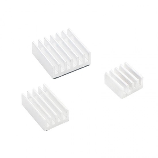 3Pcs Black/Gold/Green/Silver Aluminum Radiator Heat Sink with Back Glue for Raspberry Pi 4B 3Pcs Black/Gold/Green/Silver Aluminum Radiator Heat Sink with Back Glue for Raspberry Pi 4B