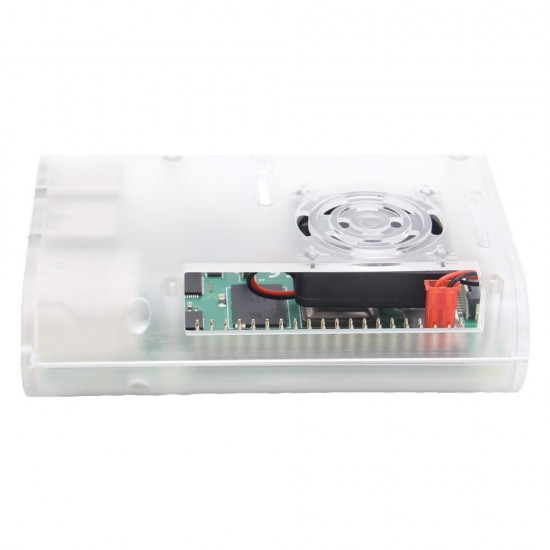 3pcs Transparent Protective ABS Case Support Cooling Fan for Raspberry Pi 4 Model B