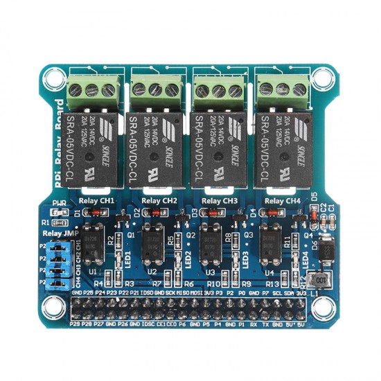 4 Channel 5A 250V AC/30V DC Compatible 40Pin Relay Board For Raspberry Pi A+/B+/2B/3B 4 Channel 5A 250V AC/30V DC Compatible 40Pin Relay Board For Raspberry Pi A+/B+/2B/3B
