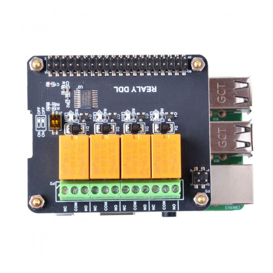 4 Channel Relay HAT Module Board For Raspberry Pi 3B/3B+(Plus)