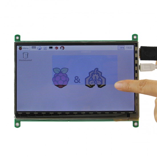 7 Inch 800x480 TFT LCD HD Capacitive Touch Display With Acrylic Stander Bracket For Raspberry Pi 3B/2B/B/B+