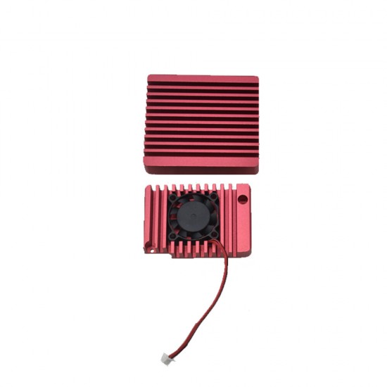 Aluminum Alloy R2S RED Metal Protective Cover with Cooling Fan For Nanopi