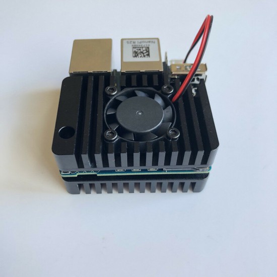 Black Aluminum Alloy Metal Cooling Shell with NanoPi R2s Mainboard Super Cooling Protective Case with Cooling Fan Black Aluminum Alloy Metal Cooling Shell with NanoPi R2s Mainboard Super Cooling Protective Case with Cooling Fan