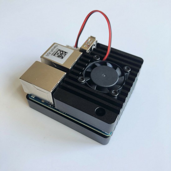 Black Aluminum Alloy Metal Cooling Shell with NanoPi R2s Mainboard Super Cooling Protective Case with Cooling Fan Black Aluminum Alloy Metal Cooling Shell with NanoPi R2s Mainboard Super Cooling Protective Case with Cooling Fan