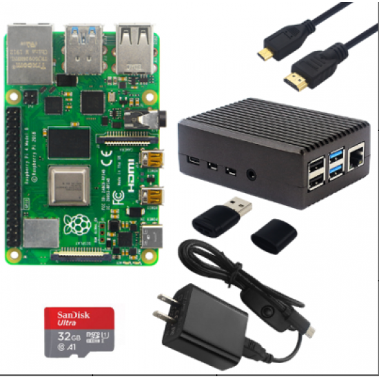 4GB RAM Raspberry Pi 4B MotherBoard + Metal Protective Case + Split Style Power Supply + Micro HDMI DIY Kit 4GB RAM Raspberry Pi 4B MotherBoard + Metal Protective Case + Split Style Power Supply + Micro HDMI DIY Kit