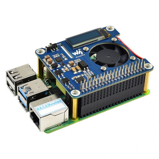 C2666 POE HAT Power Over Ethernet HAT 802-3af-Compliant with OLED realtime Monitoring for Raspberry Pi 4B/3B+