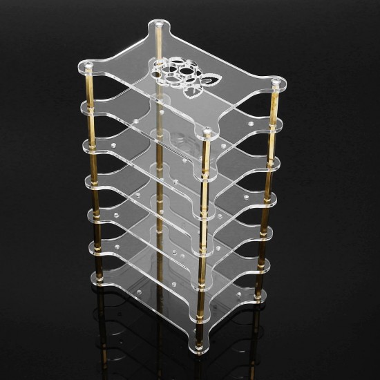 Clear Acrylic 6 Layer Cluster Case Shelf Stack For Raspberry Pi 4/3/2 B and B+ Clear Acrylic 6 Layer Cluster Case Shelf Stack For Raspberry Pi 4/3/2 B and B+