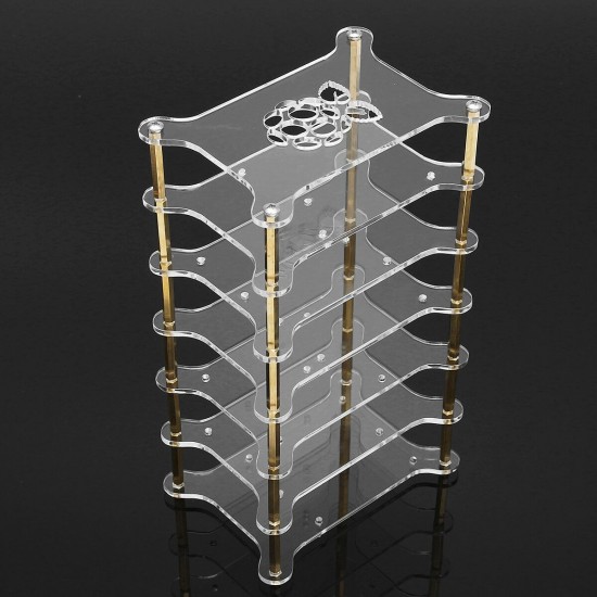 Clear Acrylic 6 Layer Cluster Case Shelf Stack For Raspberry Pi 4/3/2 B and B+