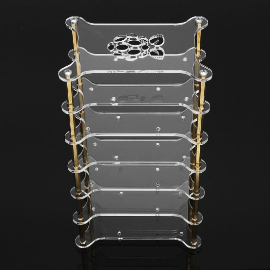 Clear Acrylic 6 Layer Cluster Case Shelf Stack For Raspberry Pi 4/3/2 B and B+ Clear Acrylic 6 Layer Cluster Case Shelf Stack For Raspberry Pi 4/3/2 B and B+