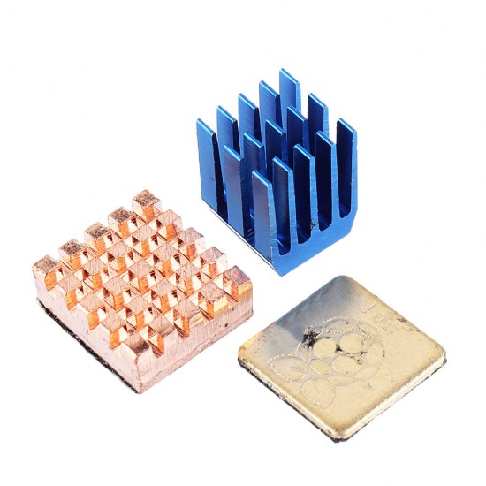 Copper/Aluminum Heatsink Blue Radiator With Glue 3Pcs Set for Raspberry Pi 3 Copper/Aluminum Heatsink Blue Radiator With Glue 3Pcs Set for Raspberry Pi 3