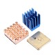 Copper/Aluminum Heatsink Blue Radiator With Glue 3Pcs Set for Raspberry Pi 3